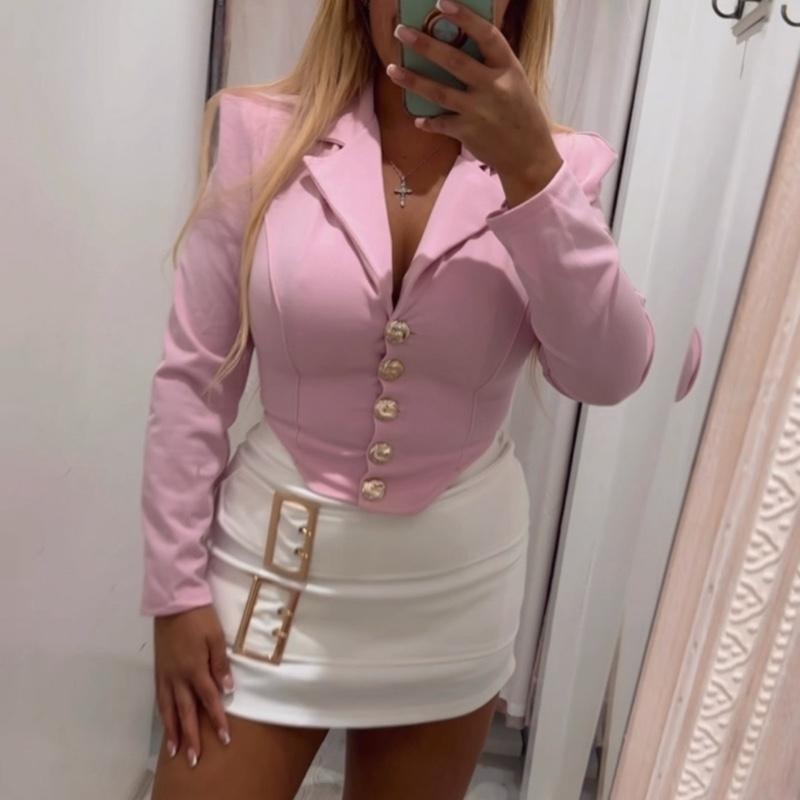 Veste courte boutonnée dorée LORIELLE