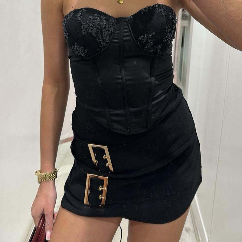 ELMA Sparkle Detailed Corset Tie Back