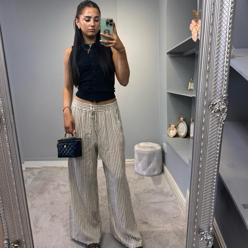Pantalon large rayé Jessie pour femme