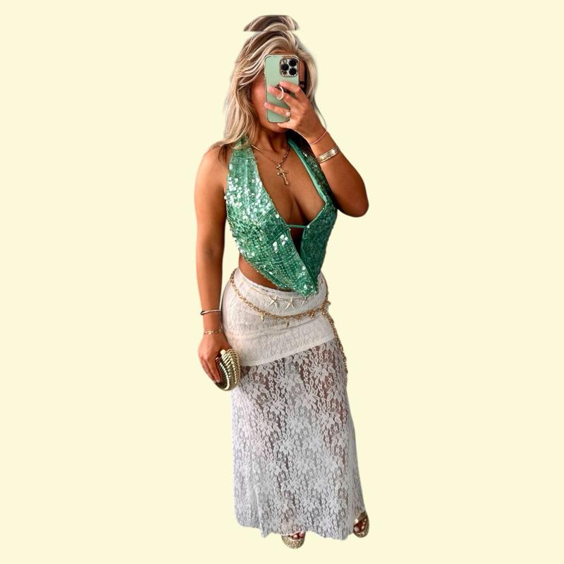 Brittany Elegant Women’s Sequin Blouse Top