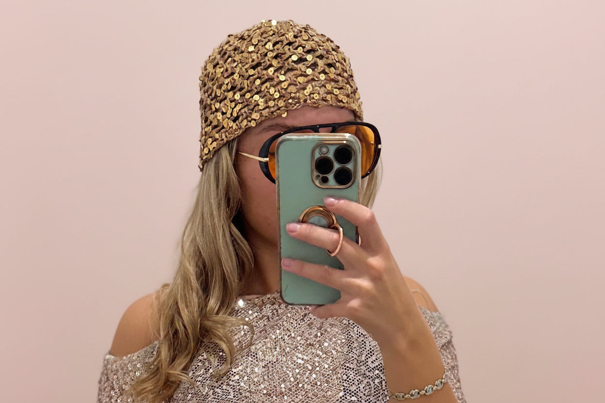SUNSET Knitted Sparkly Beanie