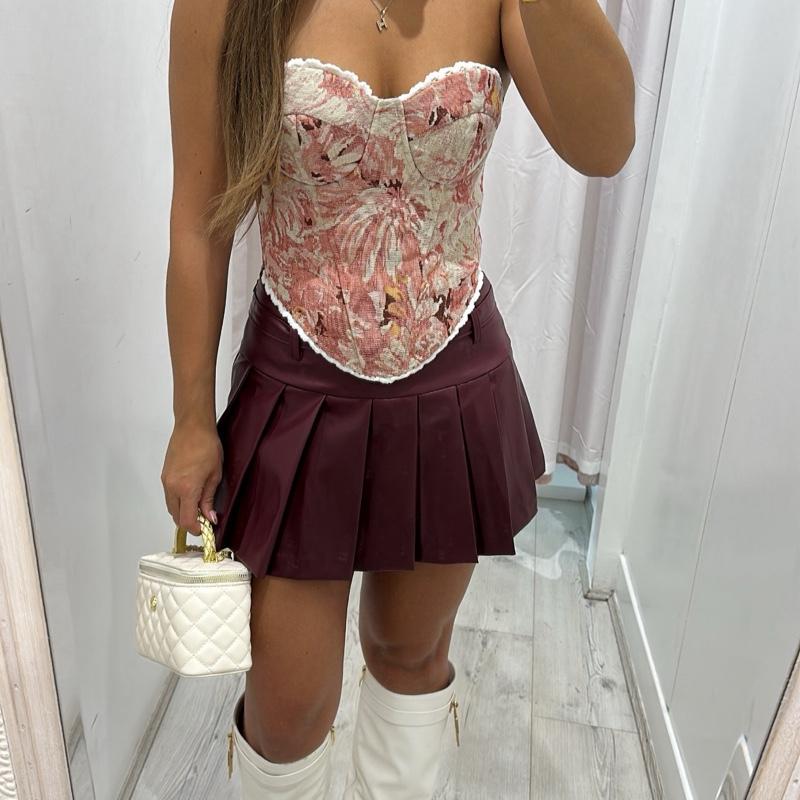 Dixie Black Floral Strapless Corset Top
