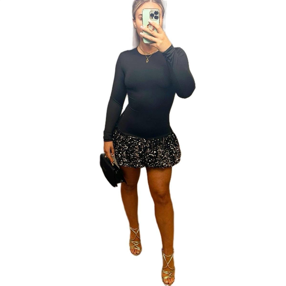 Robe à sequins SKYE Puff Ball