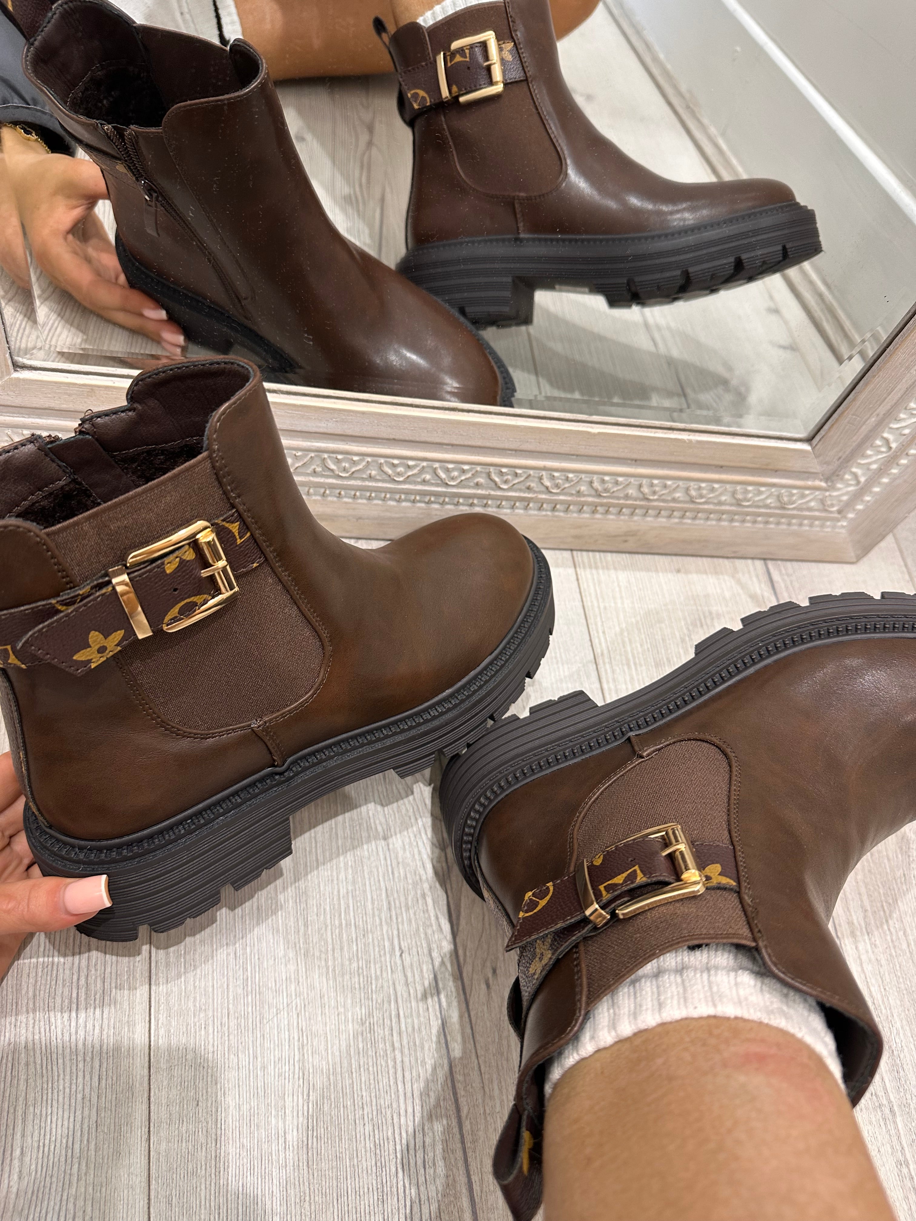 PRYA Brown Ankle Boots