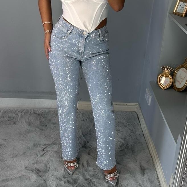Reilly Sparkly Diamante Denim Pants Jeans