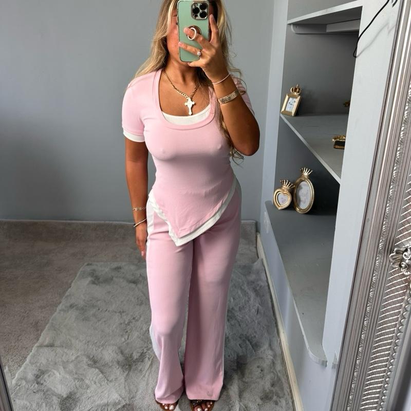 Kassie Stylish Ribbed Blouse Co-Ord Set