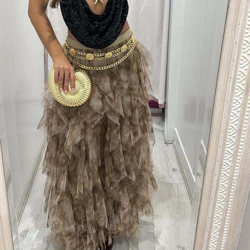 Lily Sheer Frilly Maxi Skirt