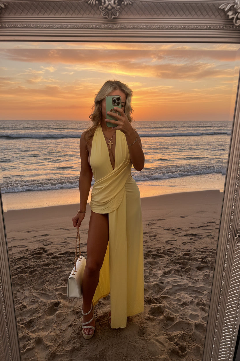 SUNSHINE Yellow Wedding guest dress