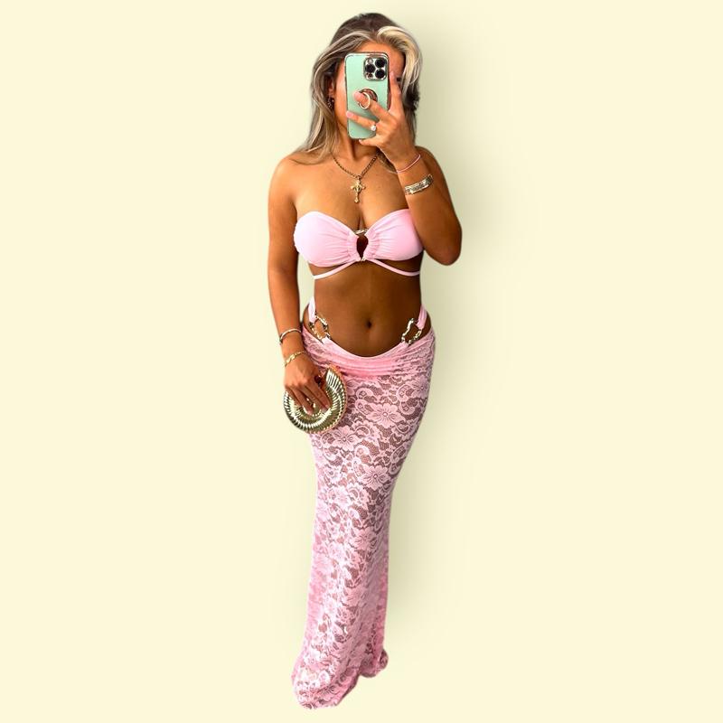 Soleil Women’s Strapless 3-Piece Bikini Set