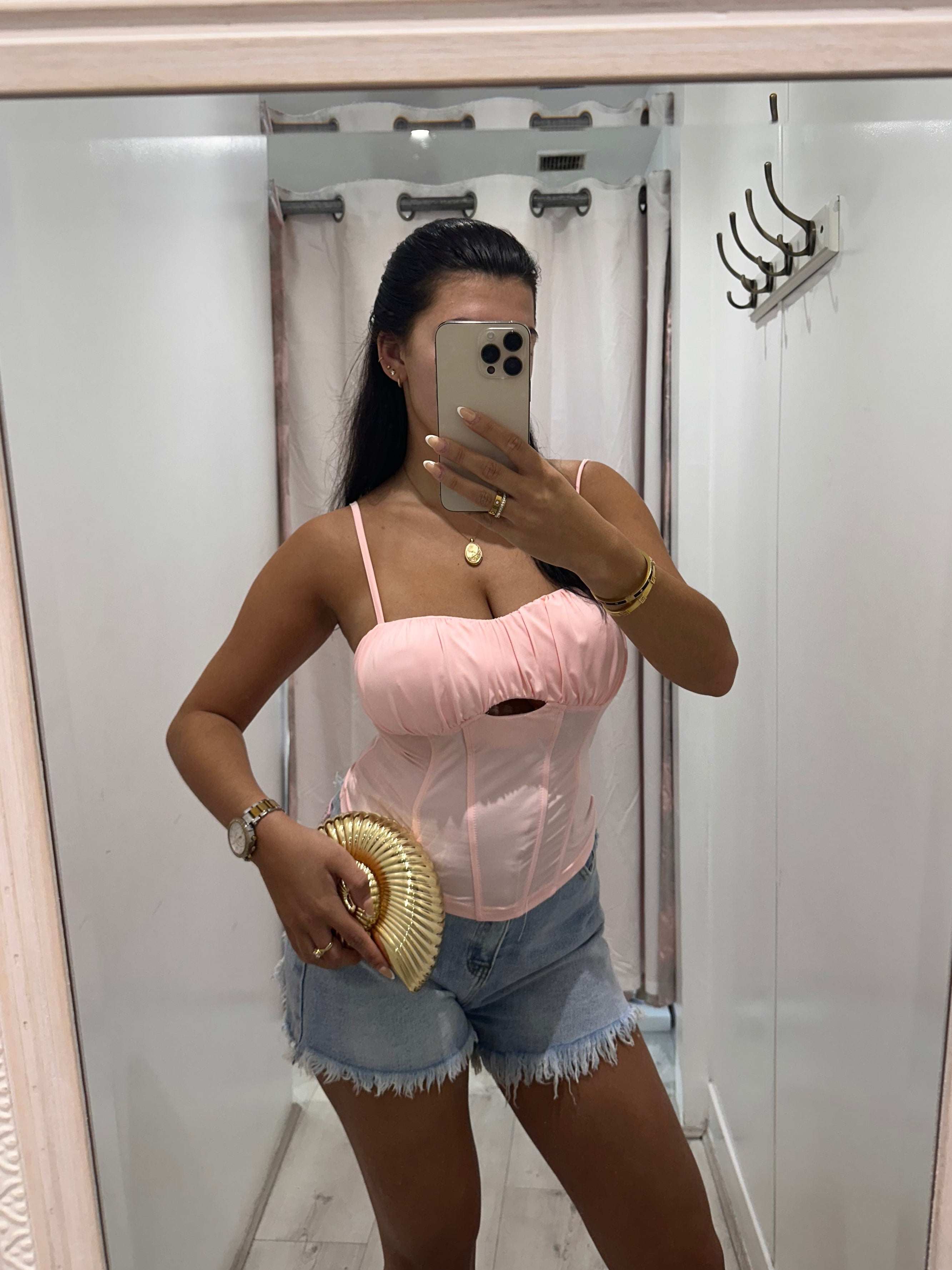 NIA Sparkle Pocket denim shorts for women with glittering pockets and stylish summer look