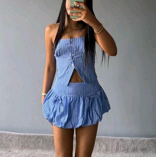 Sadie Women’s Striped Mini Outfit Co-Ord