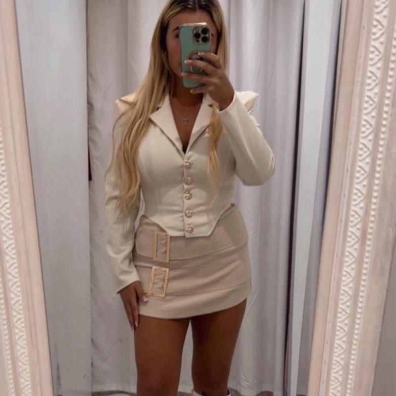 Veste courte boutonnée dorée LORIELLE