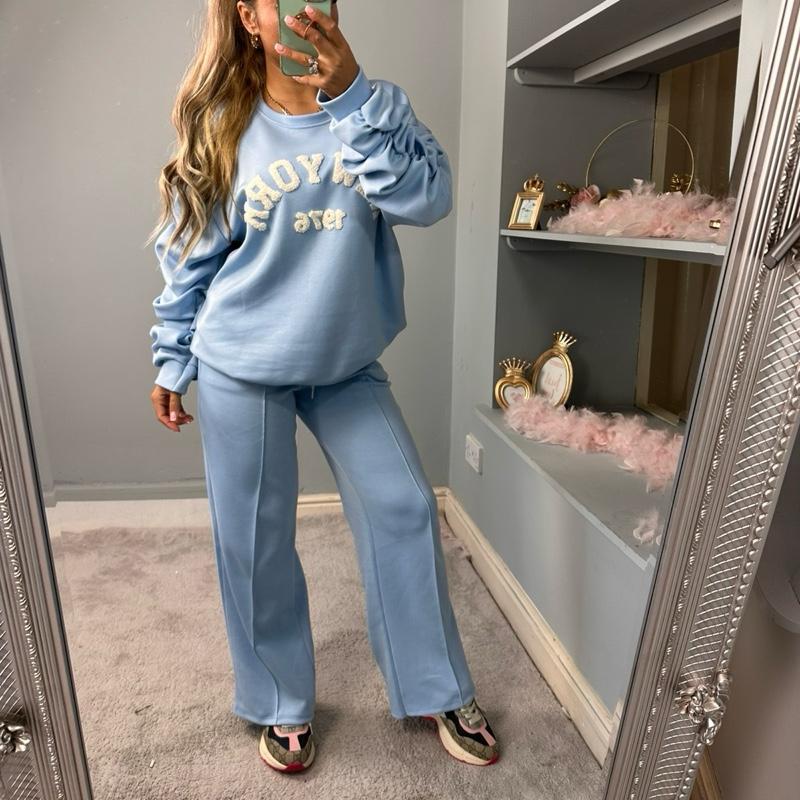 Embroidered Long Sleeve Tracksuit Set