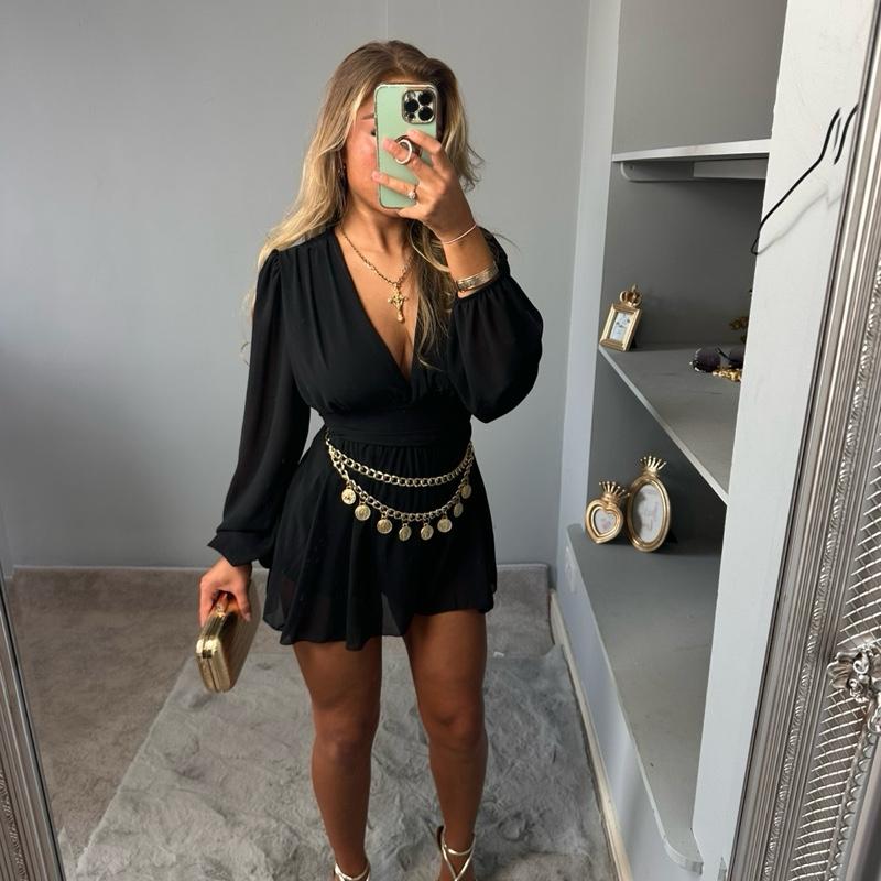 Dellilah Sheer Floaty V-Neck Summer Playsuit