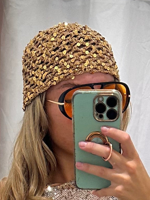 SUNSET Knitted Sparkly Beanie