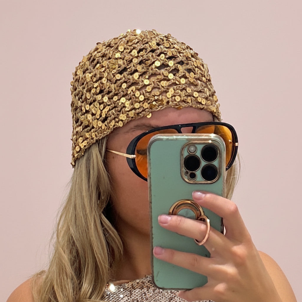 SUNSET Knitted Sparkly Beanie
