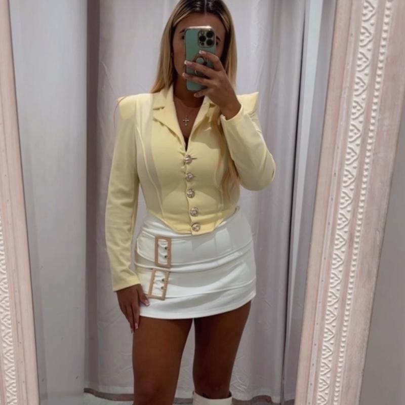 Veste courte boutonnée dorée LORIELLE