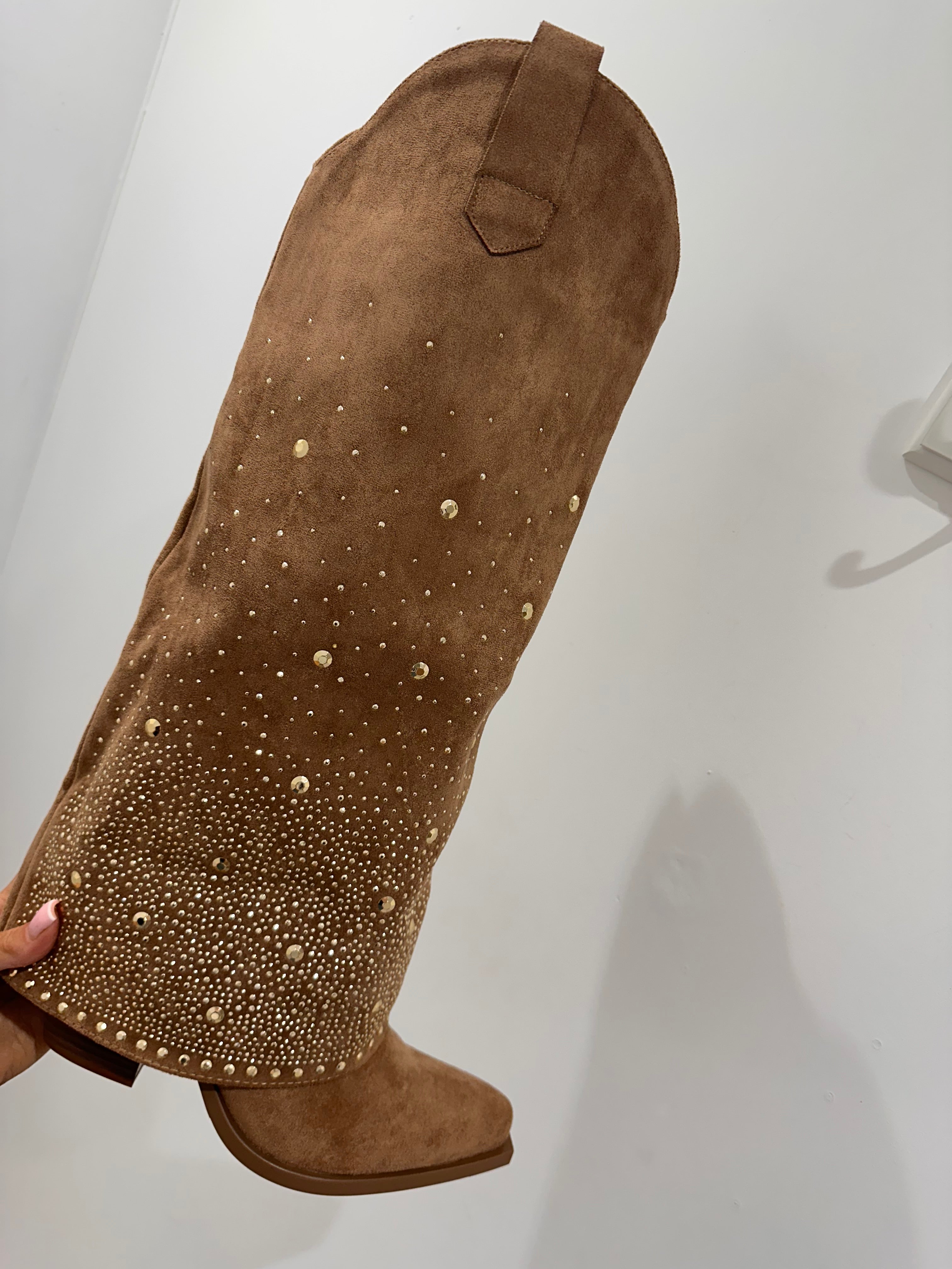 Orla Suede Rhinestone Cowboy Boots