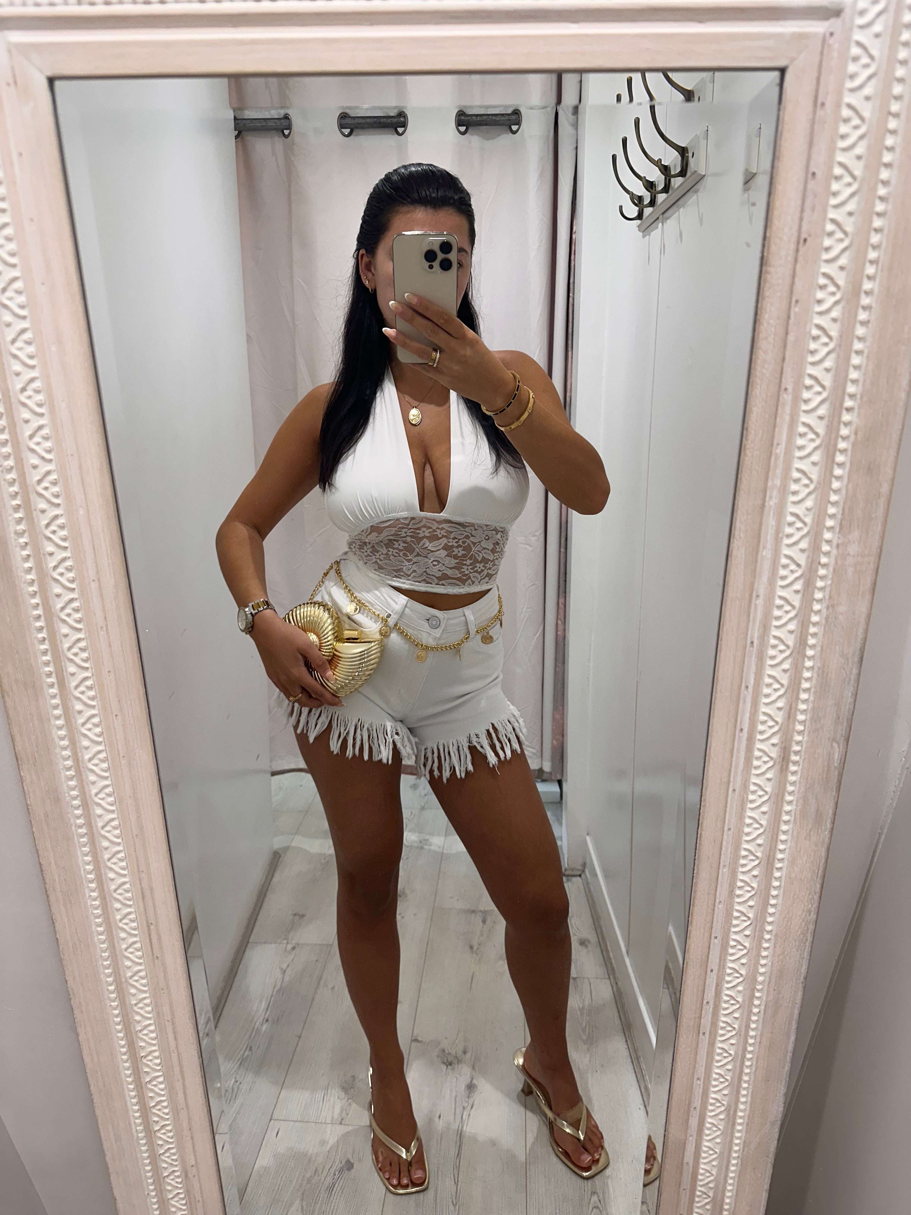 LULAH Denim Shorts with frills for stylish and comfortable everyday wear