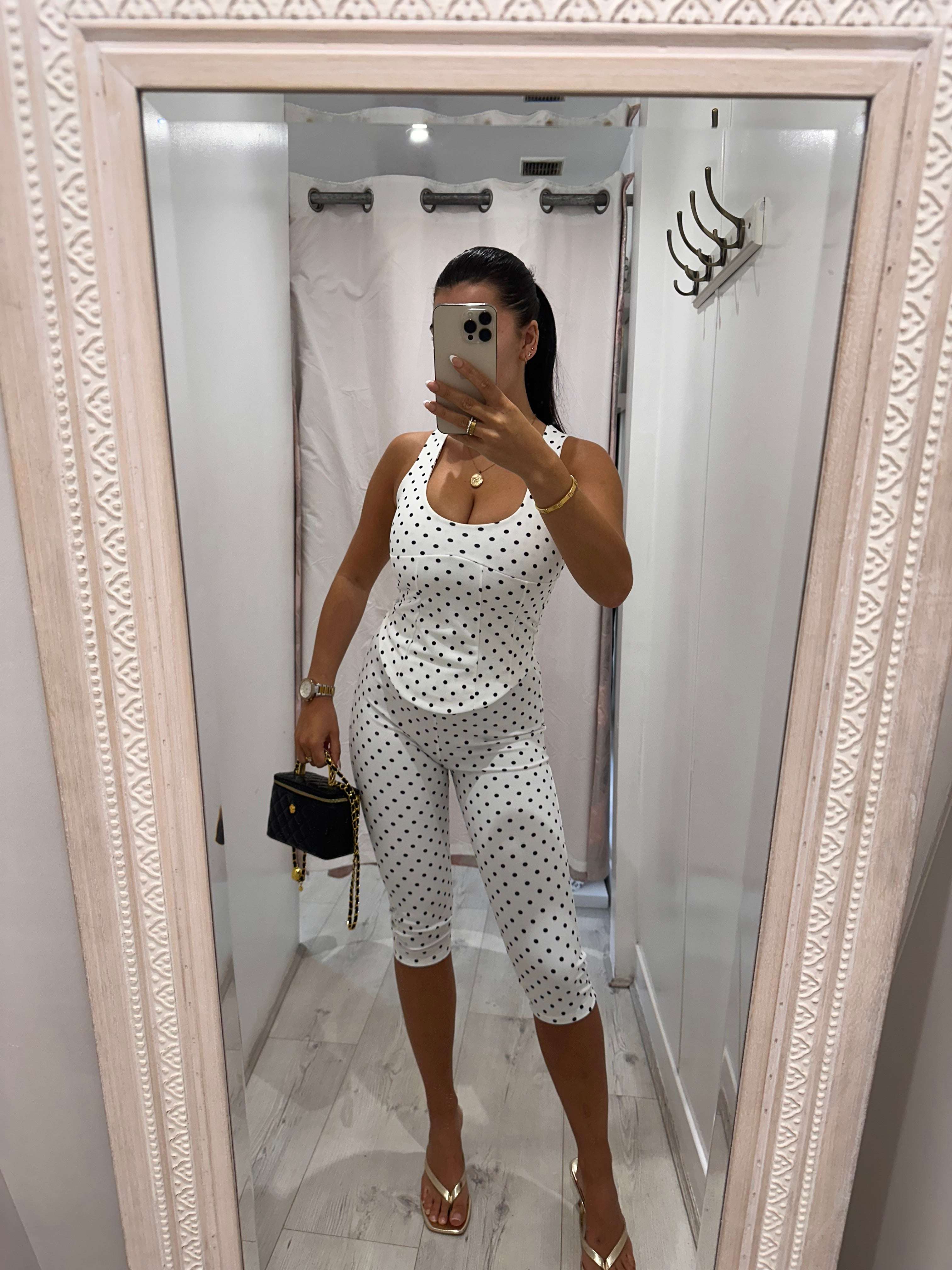 HONOR 2 Piece Capri Set with polka dot design for comfortable, stylish casual wear