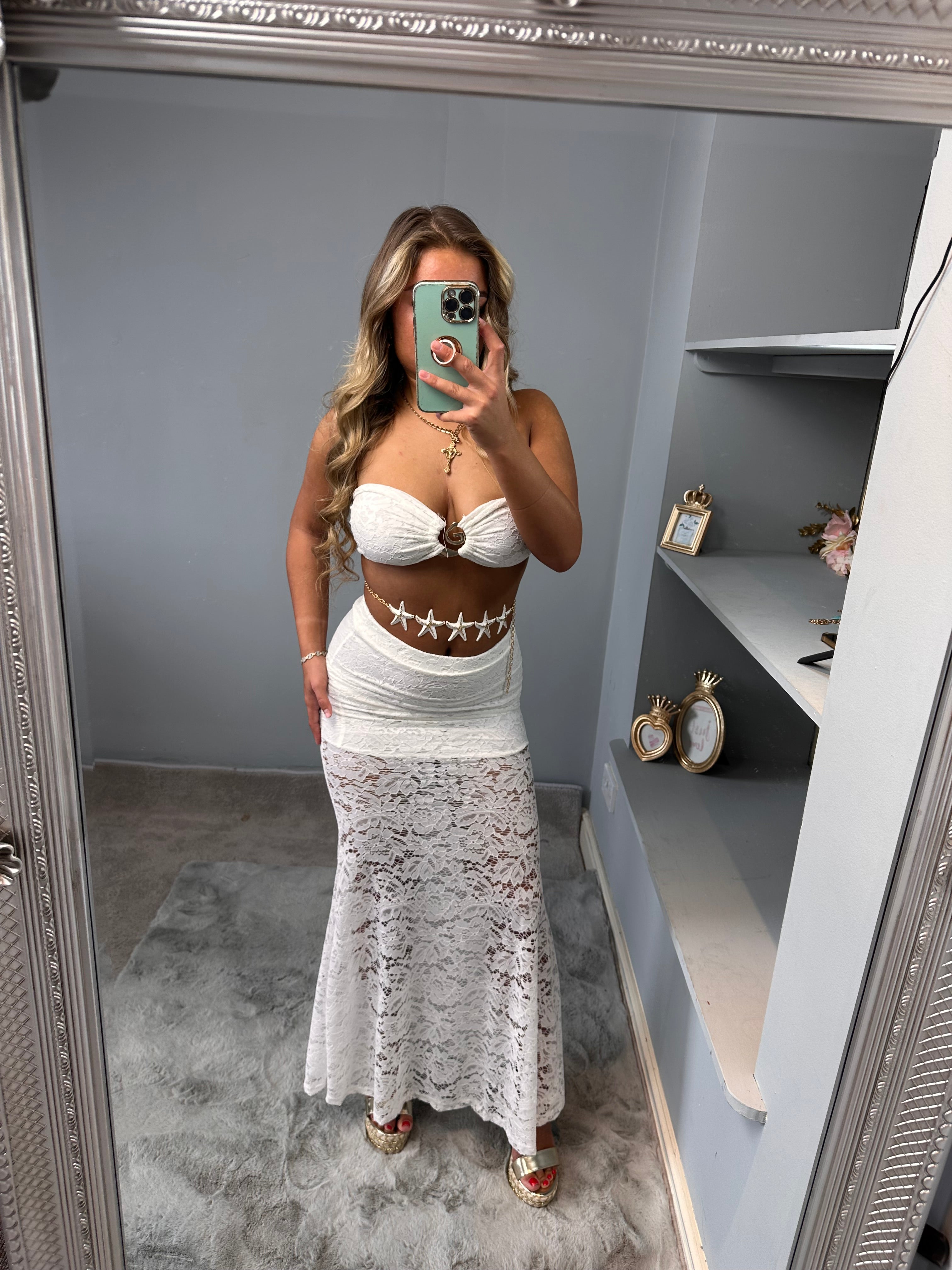SISSI 2 Piece lace top maxi skirt Co Ord