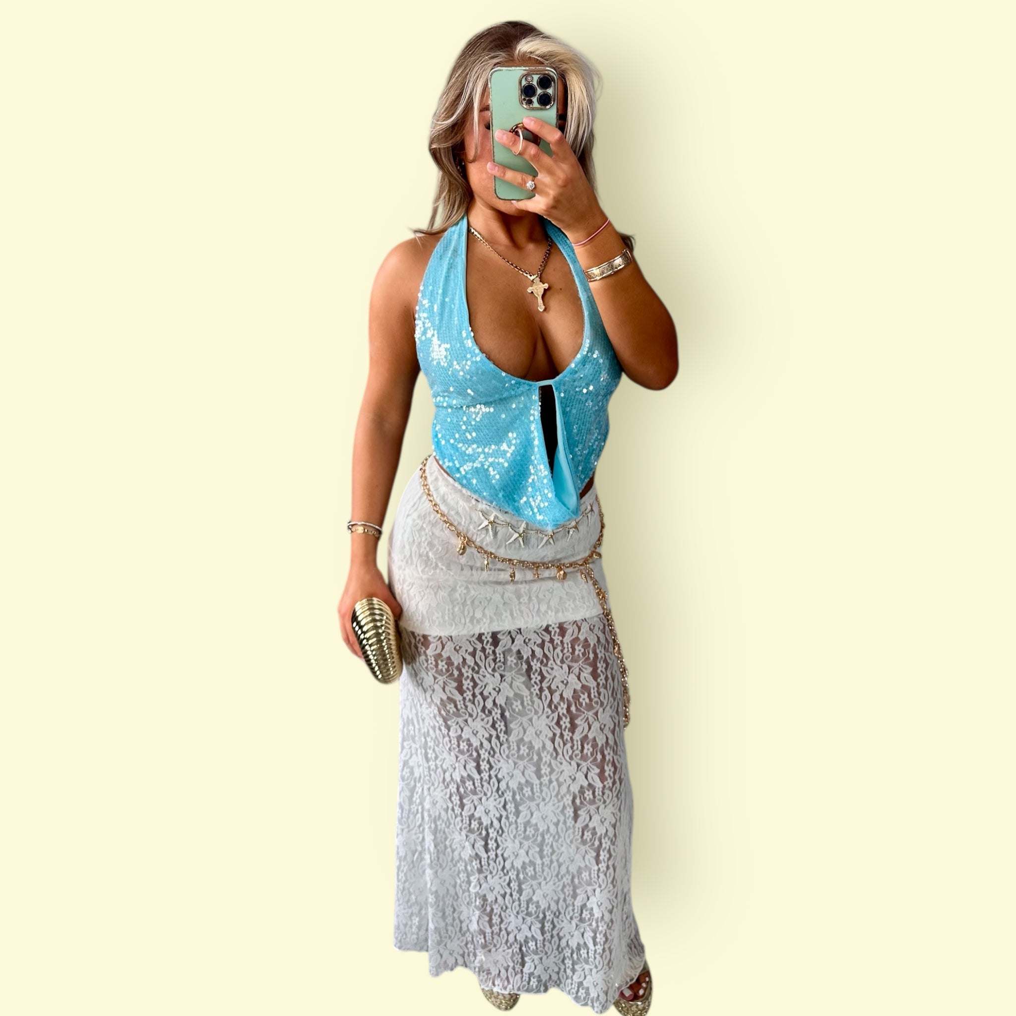JANE Long Lace Maci Skirt