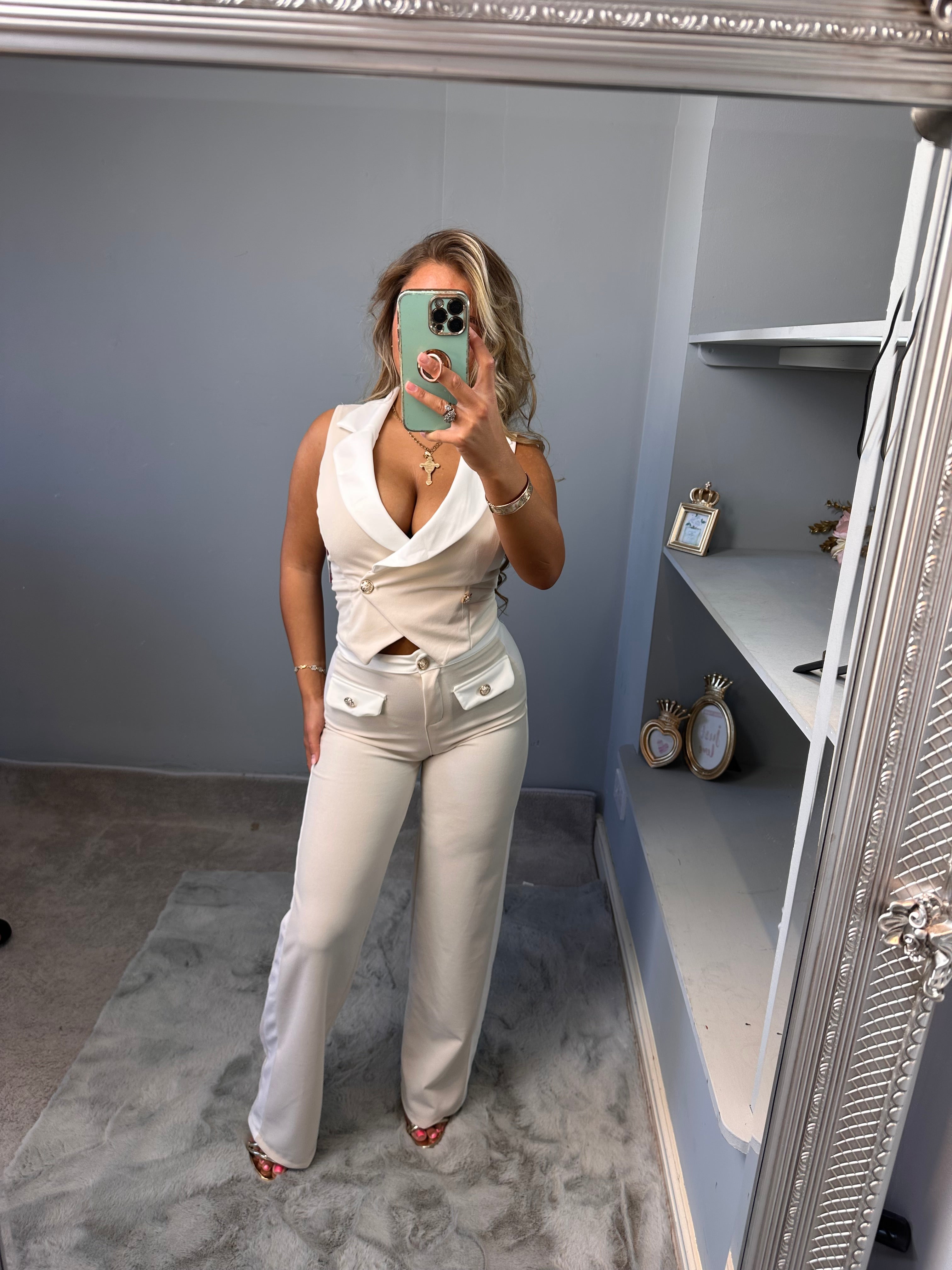 BONNIE Gold Button Waistcoat & Trousers