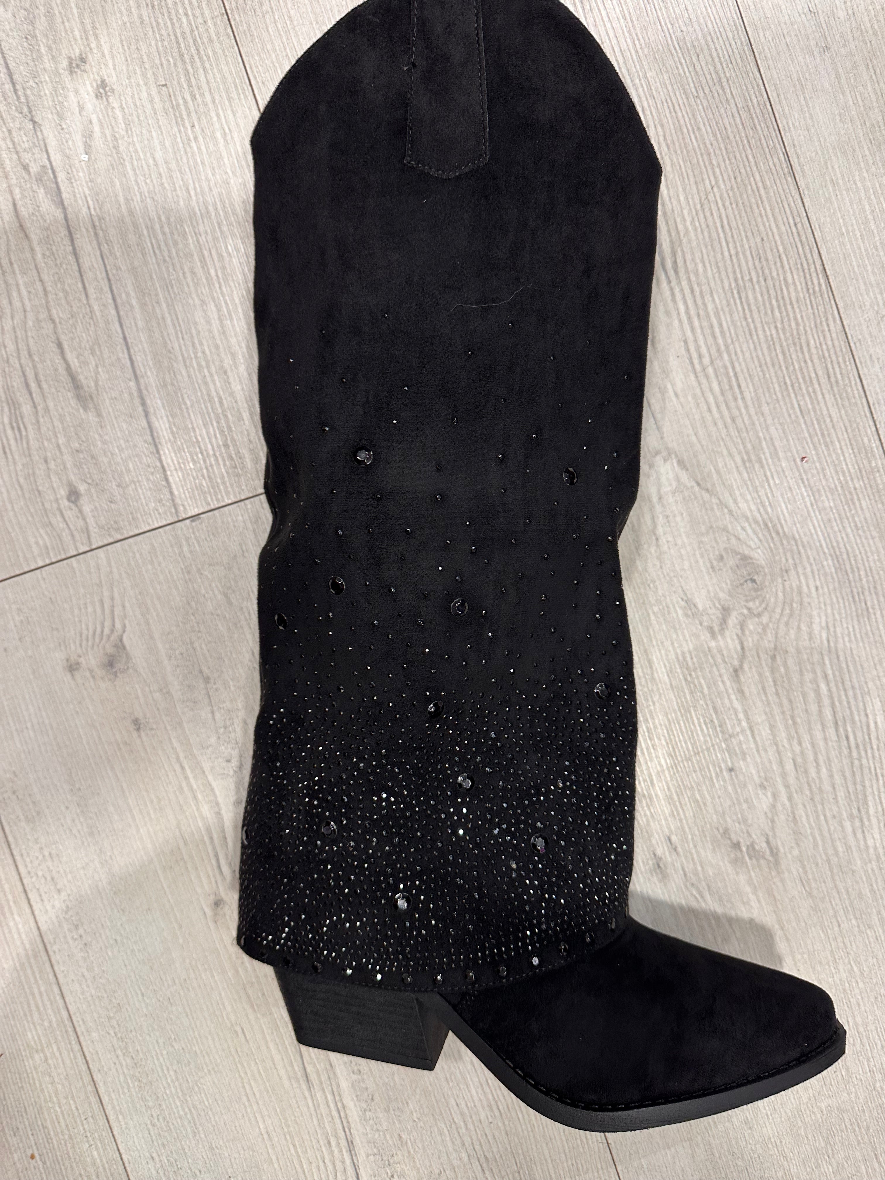 Orla Suede Rhinestone Cowboy Boots