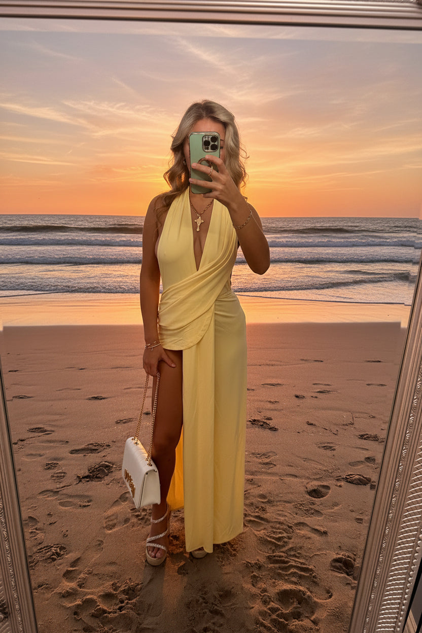SUNSHINE Yellow Wedding guest dress