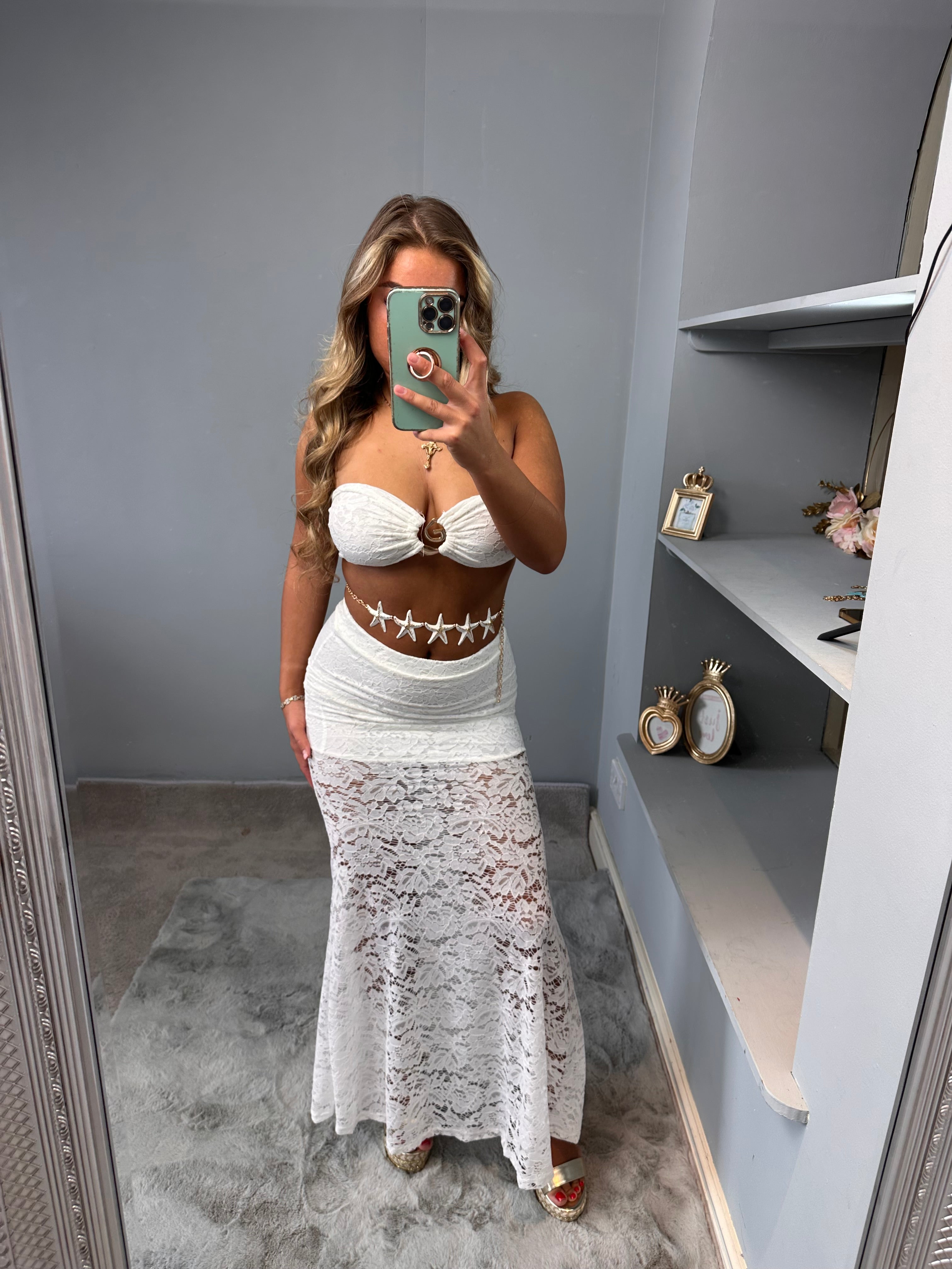 SISSI 2 Piece lace top maxi skirt Co Ord