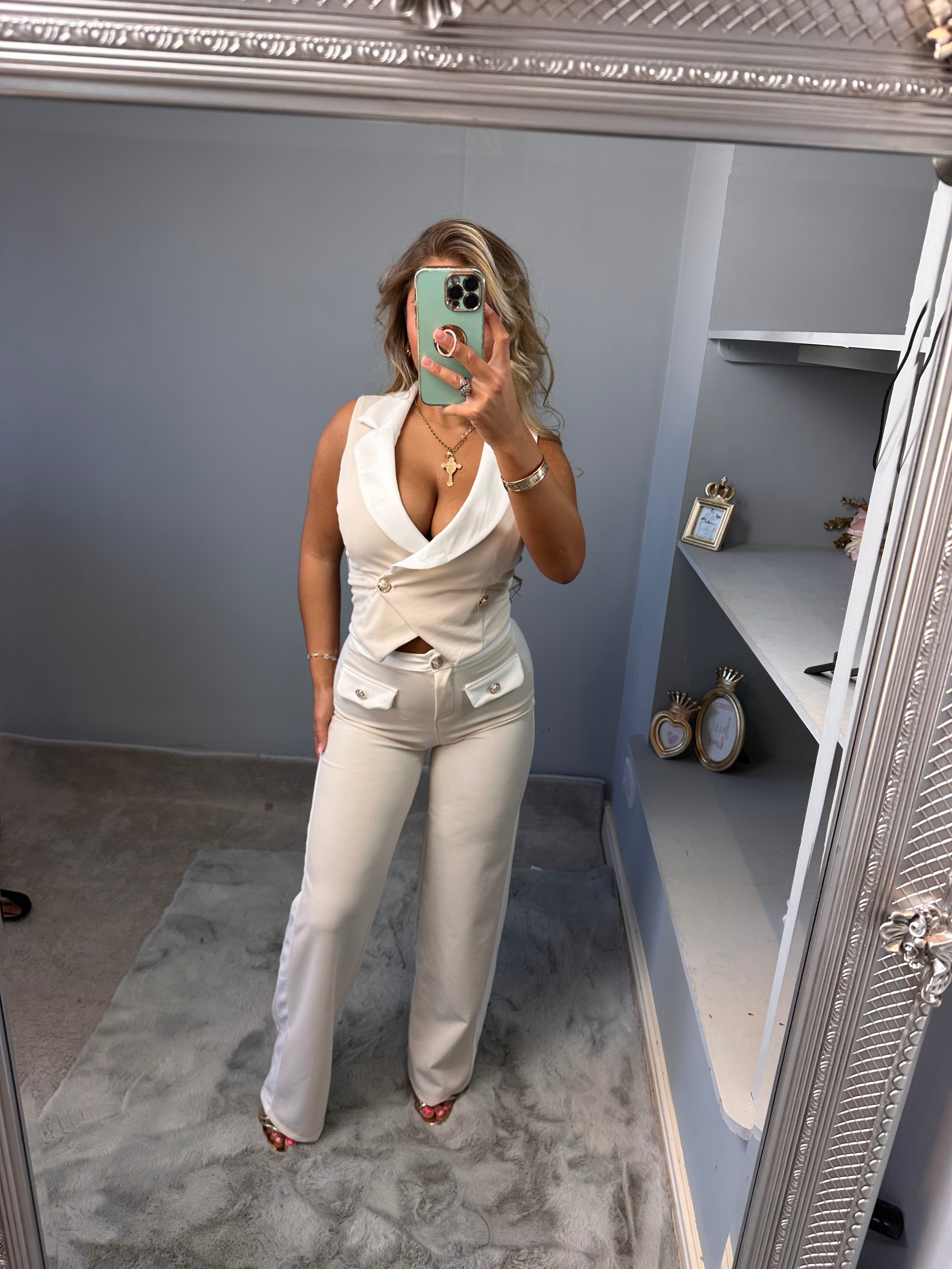 BONNIE Gold Button Waistcoat & Trousers