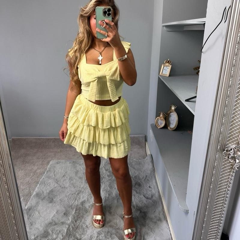 Kelsey Women’s Ruffled Skirt Outfit Top Set
