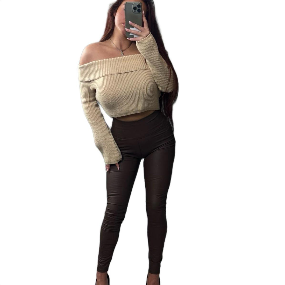 Women’s High Waisted Stretch Faux Leather Leggings