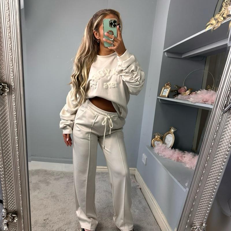 Embroidered Long Sleeve Tracksuit Set