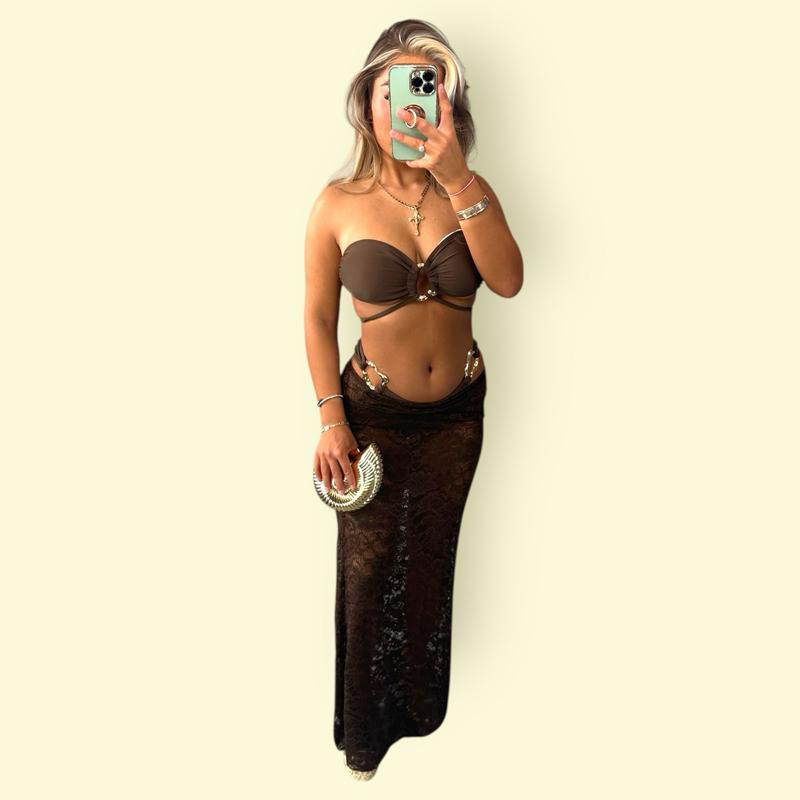 Soleil Women’s Strapless 3-Piece Bikini Set