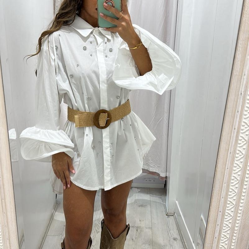 MIA Pattern Shirt With Ruffled Sleeves