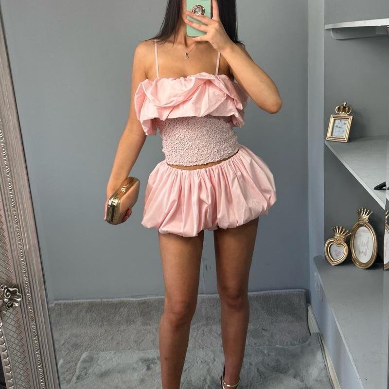 Everly Women’s Sleeveless Ruffled Co-Ord Set
