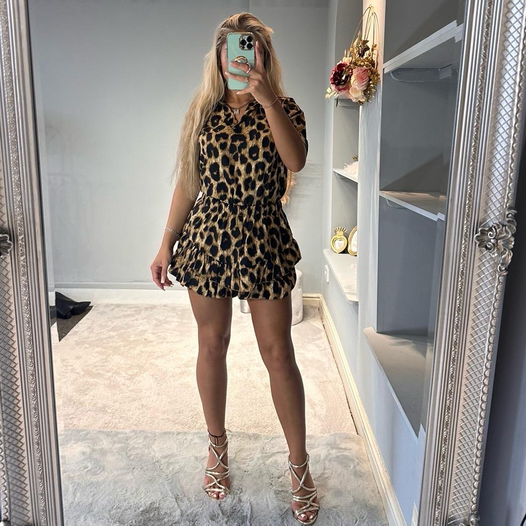 GWP Angel Leopard Print Frill Co-Ord