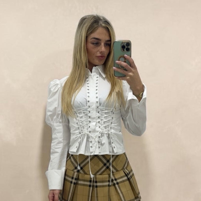 KARIS Pleated Chequered Skort