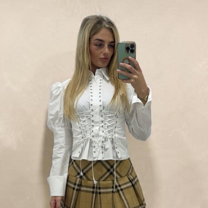 KARIS Pleated Chequered Skort