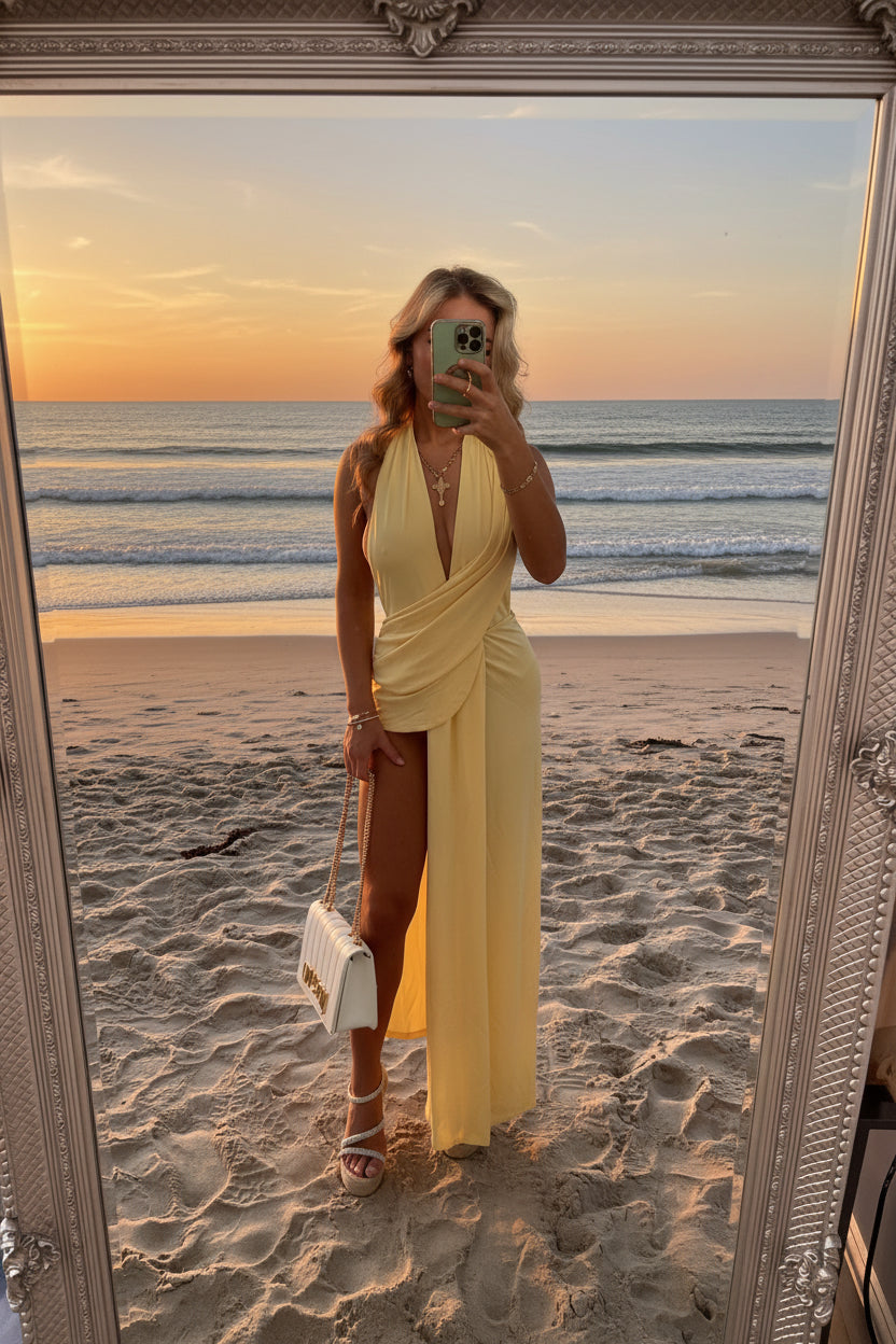 SUNSHINE Yellow Wedding guest dress