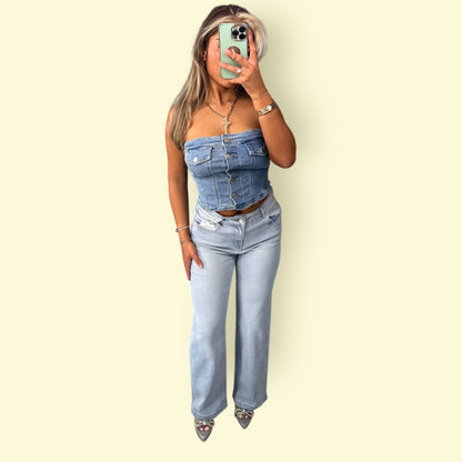 Denim Tops For Women Basic Short Sleeveless Minimalist Comfort