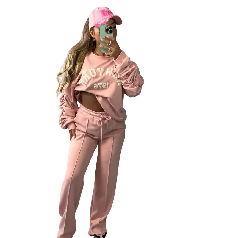 Embroidered Long Sleeve Tracksuit Set