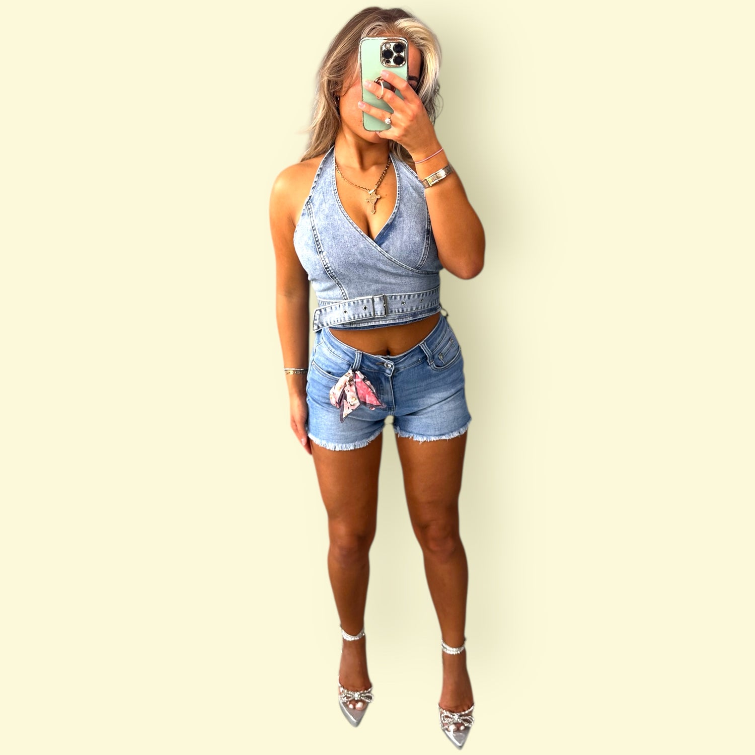 Denim Tops For Women Basic Short Sleeveless Minimalist Comfort