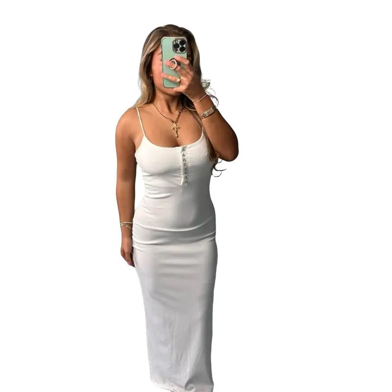 Kara Casual Ribbed Maxi Strappy Dress