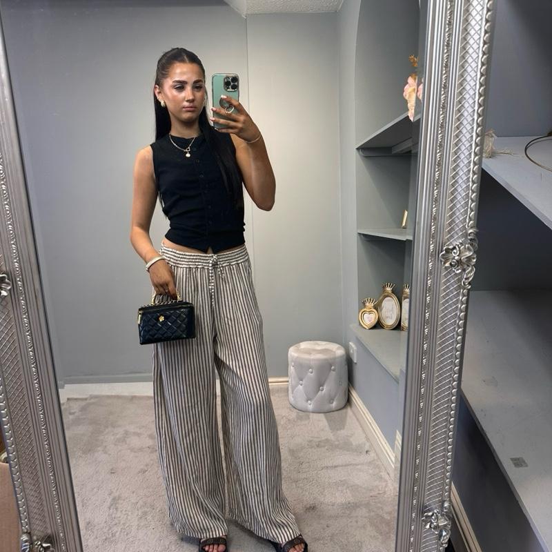 Pantalon large rayé Jessie pour femme