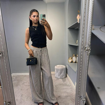 Pantalon large rayé Jessie pour femme