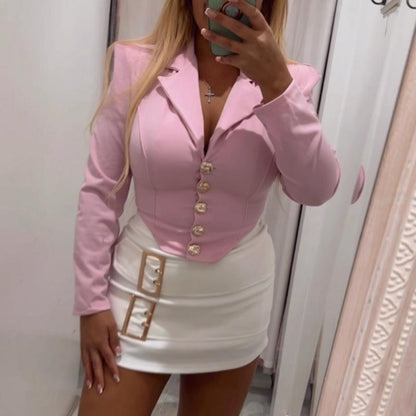 Veste courte boutonnée dorée LORIELLE