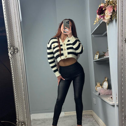 Women’s High Waisted Stretch Faux Leather Leggings