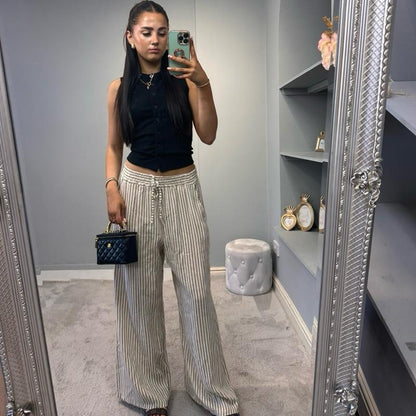 Pantalon large rayé Jessie pour femme